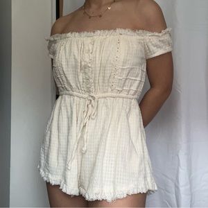 lacey white romper